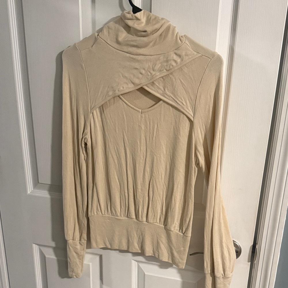 Cream Cowl Neck Sweater